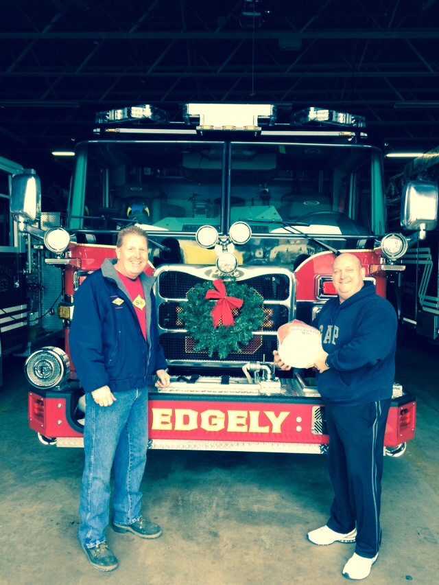 (from L to R) Timothy Decker of Silvi and Vice President of Edgely Volunteer Fire Co. William Davis