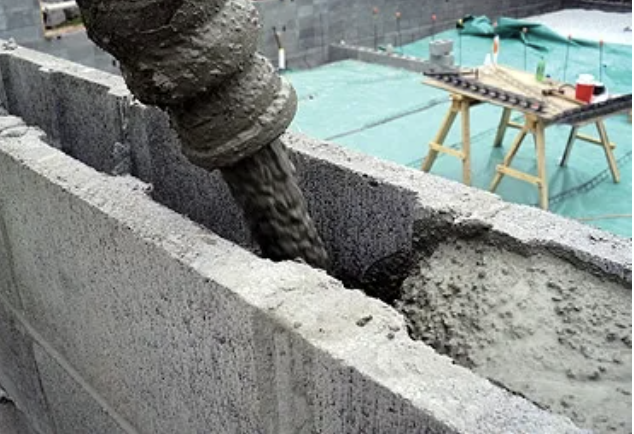 blockfill concrete being poured