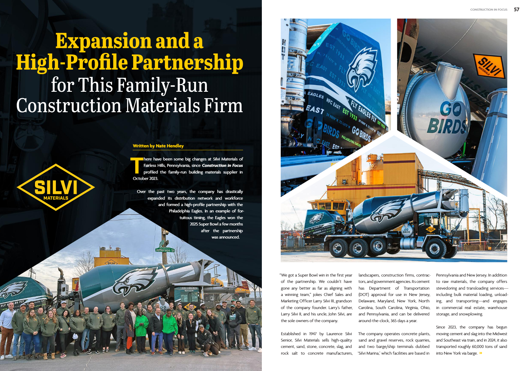 A Construction In Focus magazine cover featuring Silvi Materials.