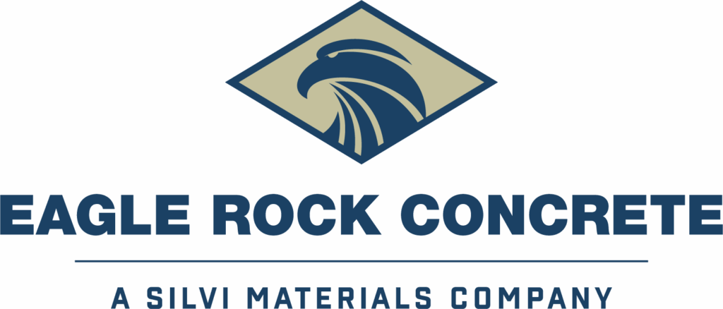 A logo of Eagle Rock Concrete - a Silvi Materials Company. 