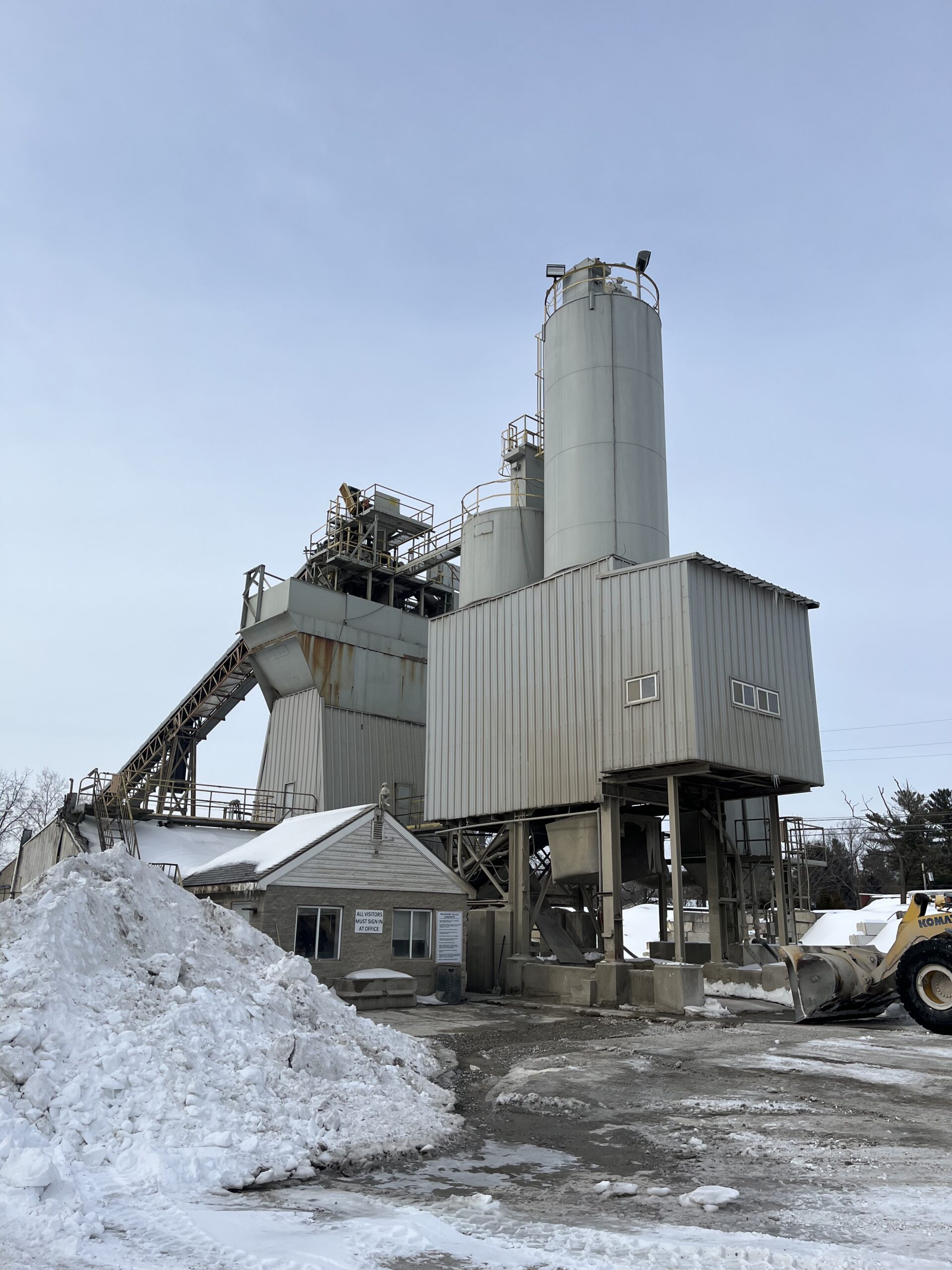 A photo of a former Delaware Valley Concrete plant, now part of Silvi Materials.