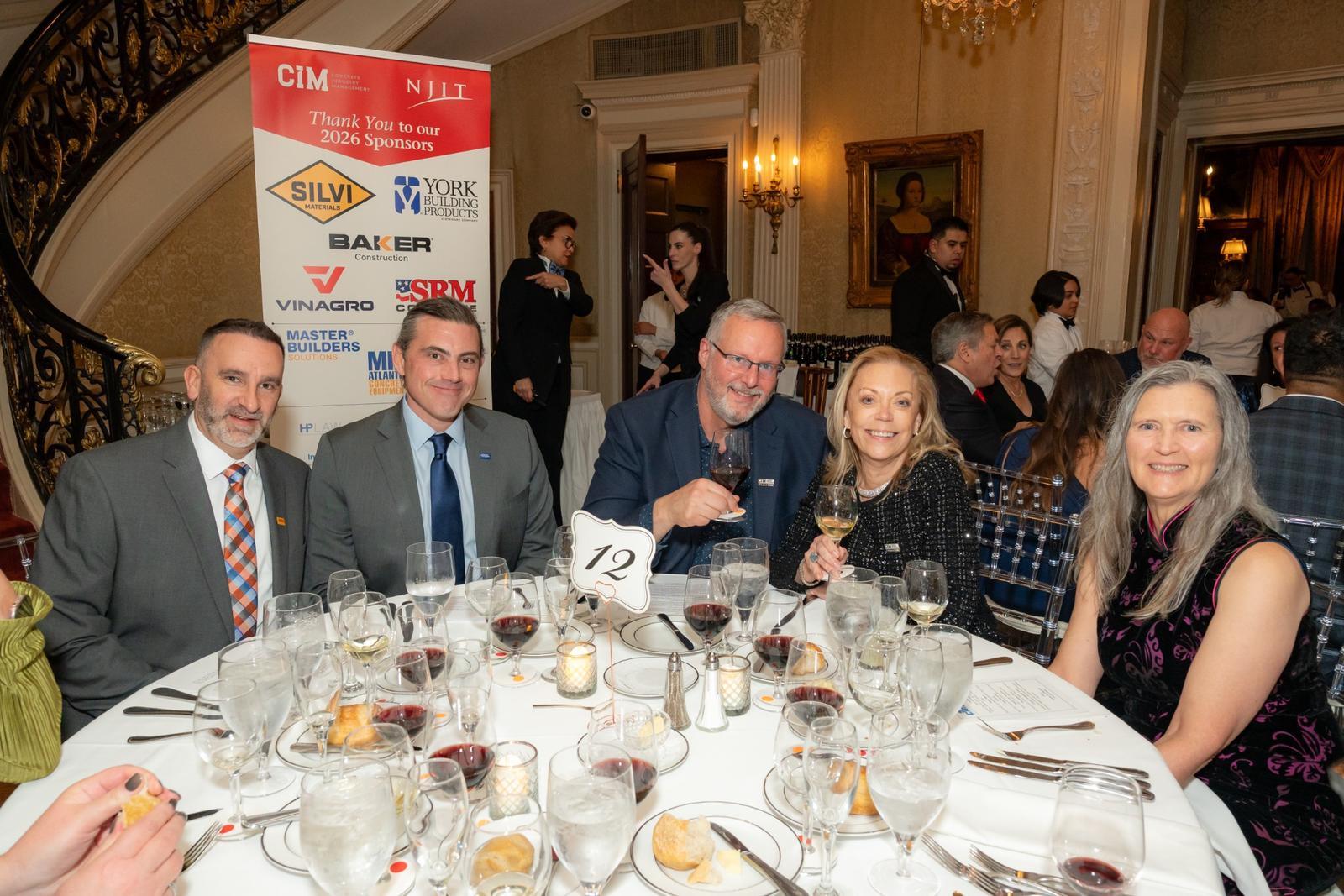 NECIM Scholarship Dinner 2026 attendees at New York City fundraiser supporting NJIT Concrete Industry Management students.